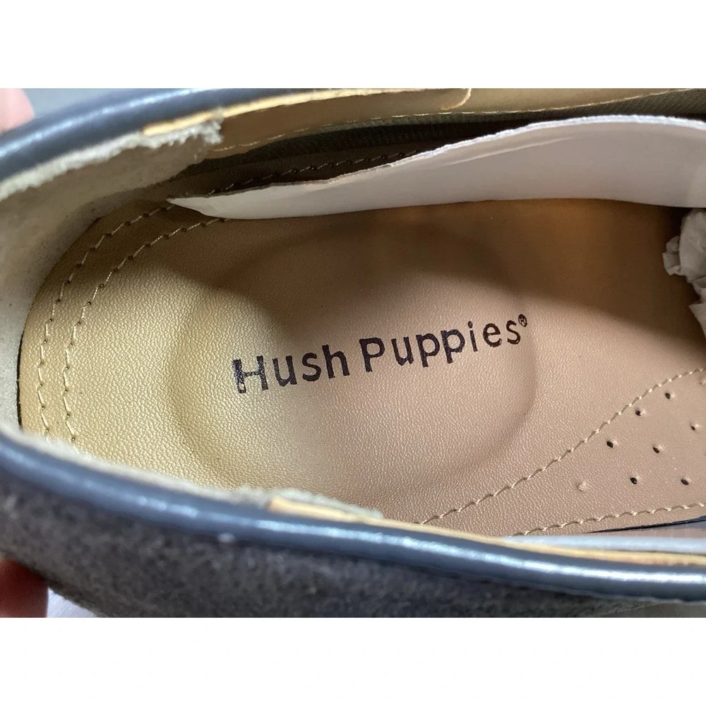Vintage Hush Puppies Mens Grey Suede Oxfords 11 In Box Look New With Puppy Paper
